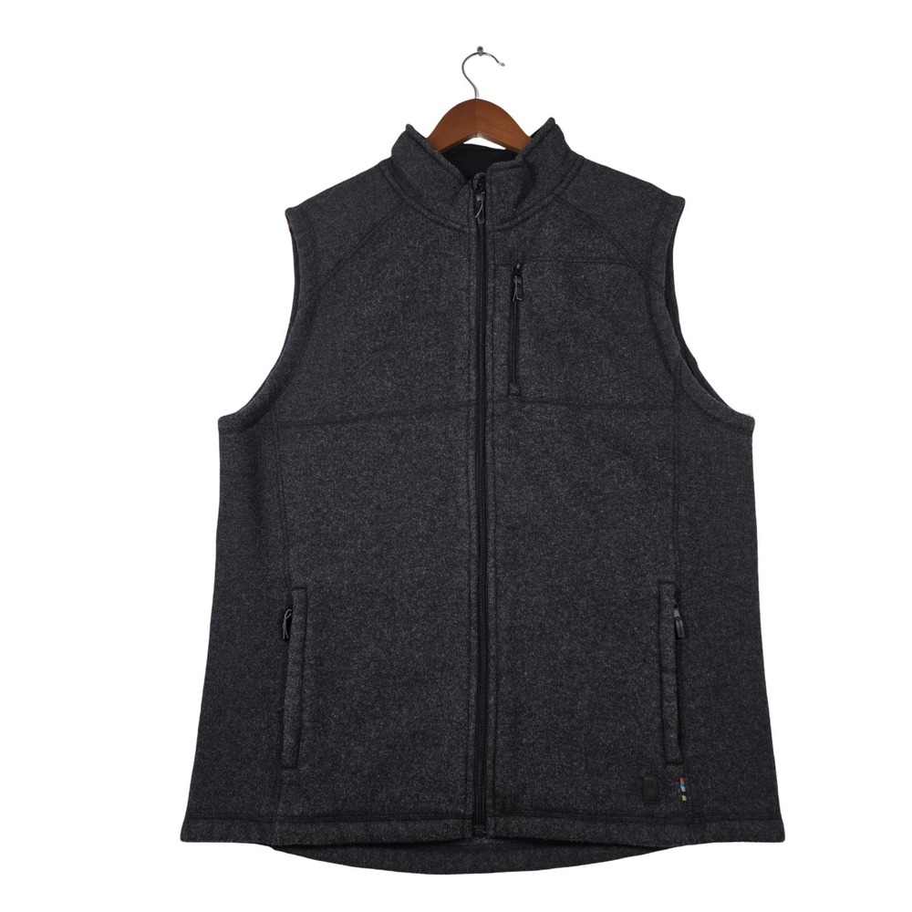 Smartwool Men's Hudson Trail Wool Blend Fleece Full Zip Gray Vest Size XL Casual